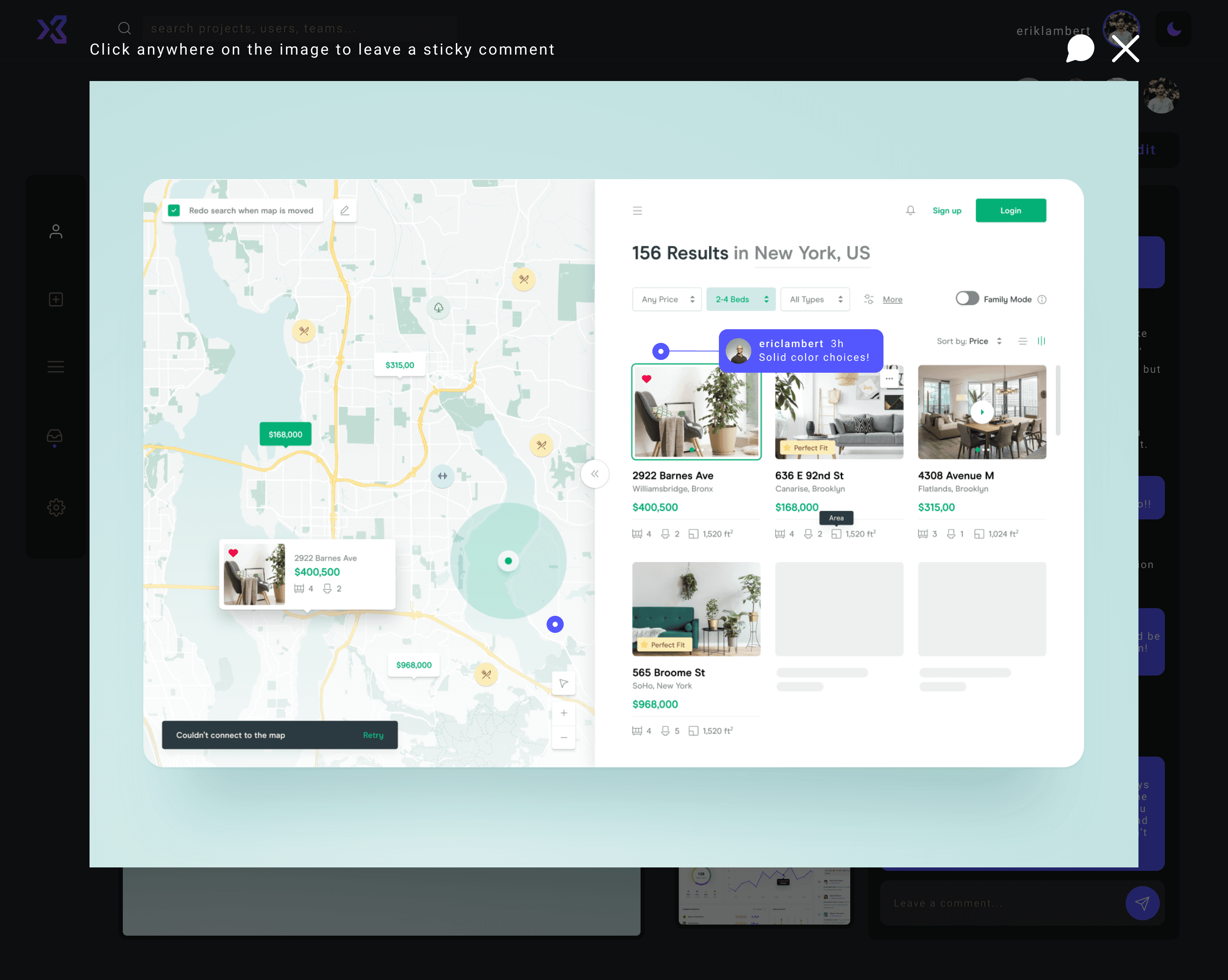 DesignHub sticky comments and collaboration view